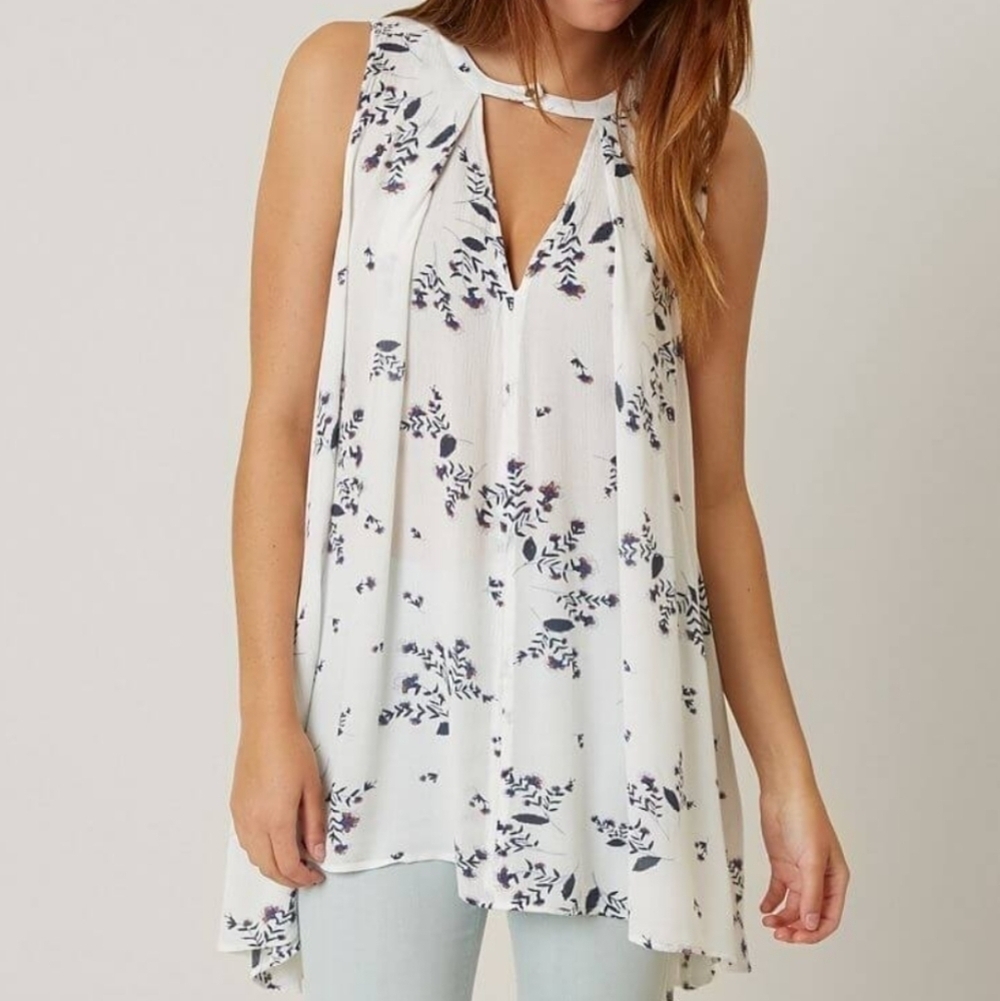 Free People Tree Swing Tunic Sleeveless White